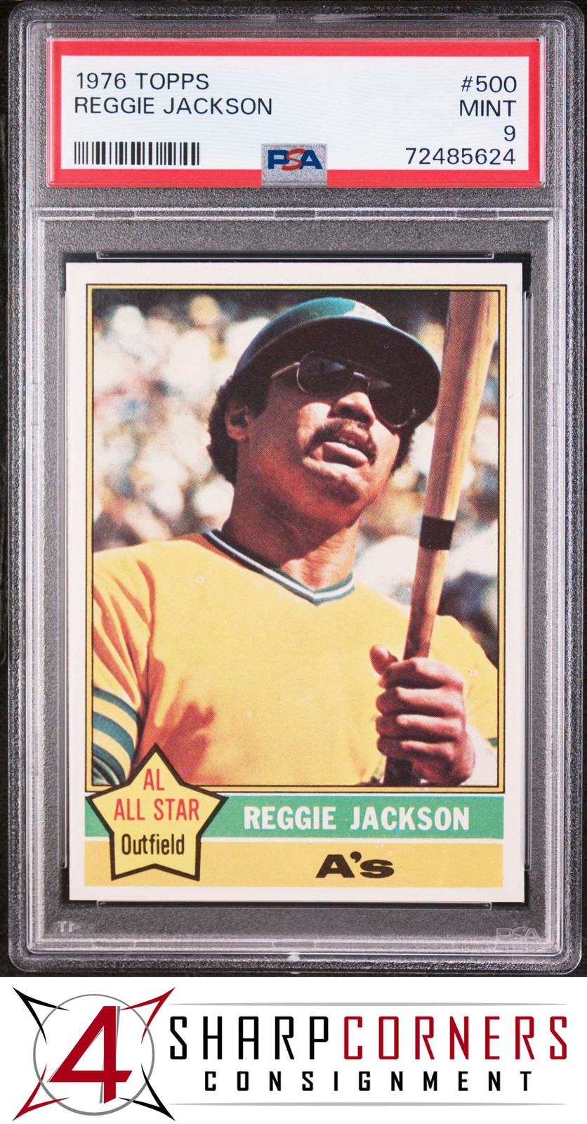 1976 TOPPS #500 REGGIE JACKSON ATHLETICS HOF PSA 9