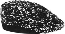 Women Bling Beret Hats Sparkly Sequin Glitter Beanie Hat