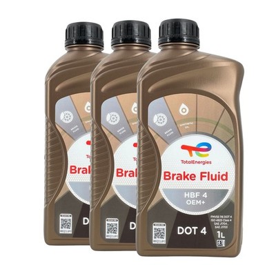 TOTAL Brake Fluid HBF 4 OEM+ DOT 4 Bremsflüssigleit, 3x1 Liter