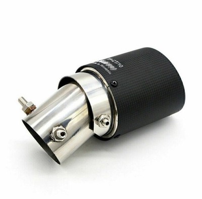 1X Universal Schwarz Auspuffrohr Blende 50-63mm Carbon Fiber Edelstahl Look