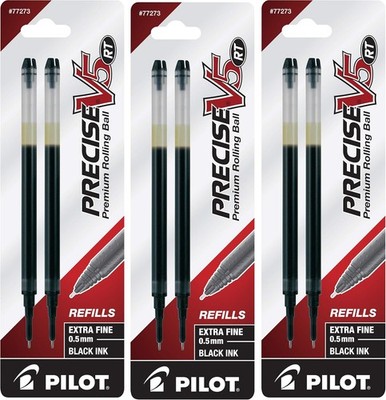 Pilot Precise V5 RT Refills Black 0.5mm 6 Pack