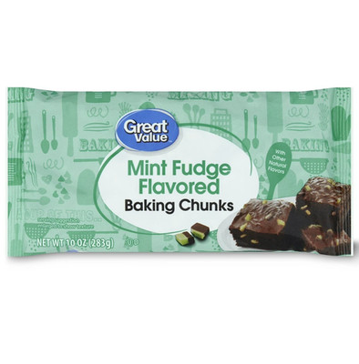 Baking Chunks MINT FUDGE Chocolate Chips GV 10 oz Mint Candy (1 Bag) AUG 2027