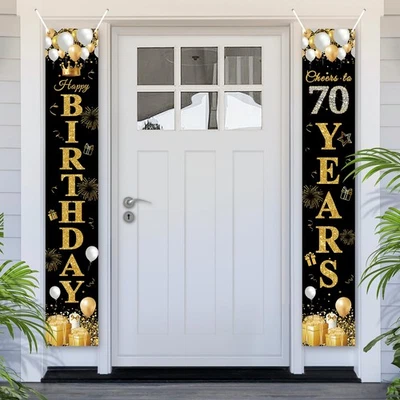 Bannière de 70e anniversaire, Décorations de bannière de porte pour 70e anniv... - Photo 1/4