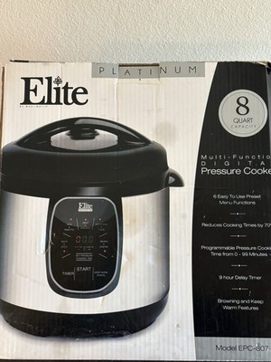 Elite Platinum 8-Quart Multi-Function Digital Pressure Cooker - Brand New