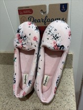 Dearfoams Women's Slippers size 9-10 Large Pink Floral NWT