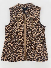 I.N. Girl Leopard Print Quilted Puffer Jacket Vest Size 6