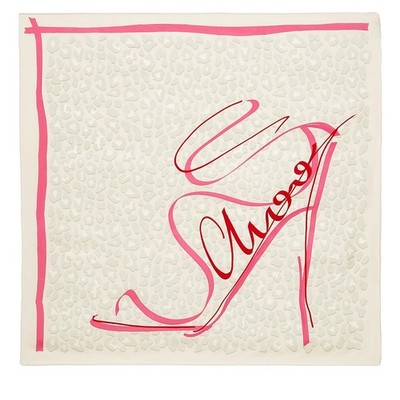 Jimmy Choo Ariel Platinum Leopard Printed Foulard Scarf With Signature Print NWT