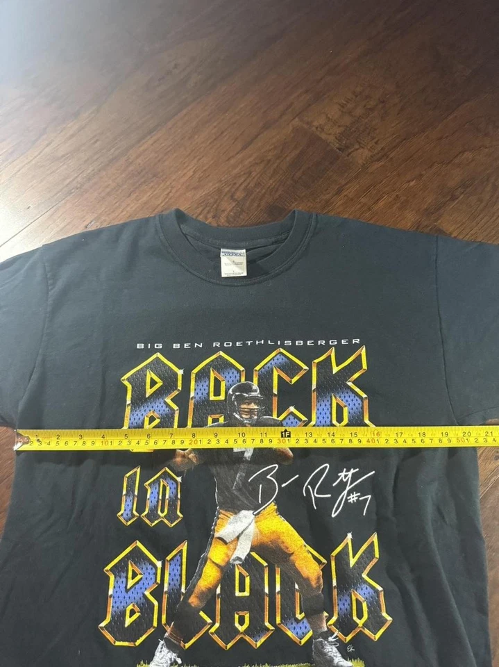 Camiseta Ben Roethlisberger Back In Black Pittsburgh Steelers Talla Grande Para Hombre’s  Foto 3 de 4