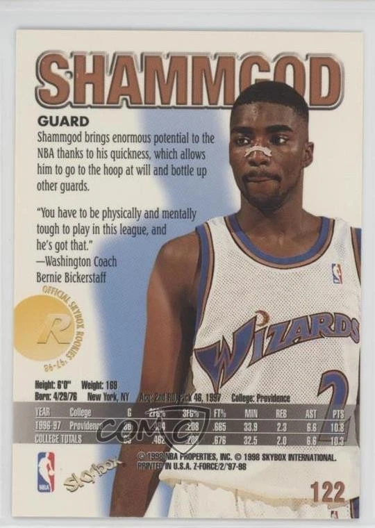 1997-98 Skybox Z-Force God Shammgod #122 Rookie RC - Image 2 of 2