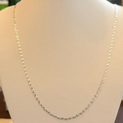 Dainty 2mm Starburst Link Chain Unisex Italian Sterling Silver 20  Necklace