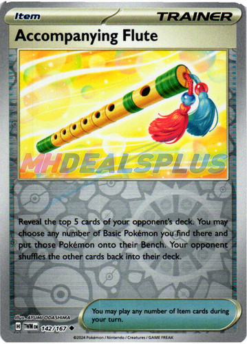 accompanying flute pokemon card Accompanying Flute - 142/167 - Twilight Masquerade