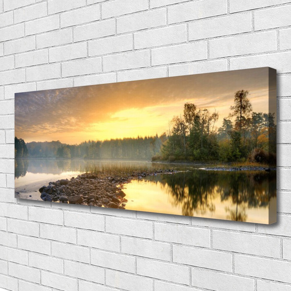 Impression sur toile mer et galets 125x50 cm pour créer un salon zen et lumineux