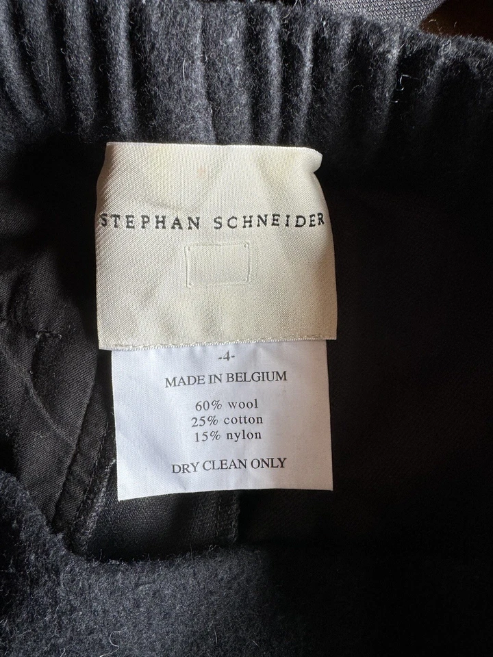 Pantalones Stephan Schneider Azul Marino Moteado Franela Cintura Elástica Lana 4 Foto 3 de 4