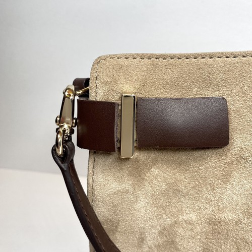 Kate Spade hellbraunes Wildleder mittlere Umhängetasche Schultertasche Geldbörse SELTEN PROBE Prototyp - Bild 6 von 12