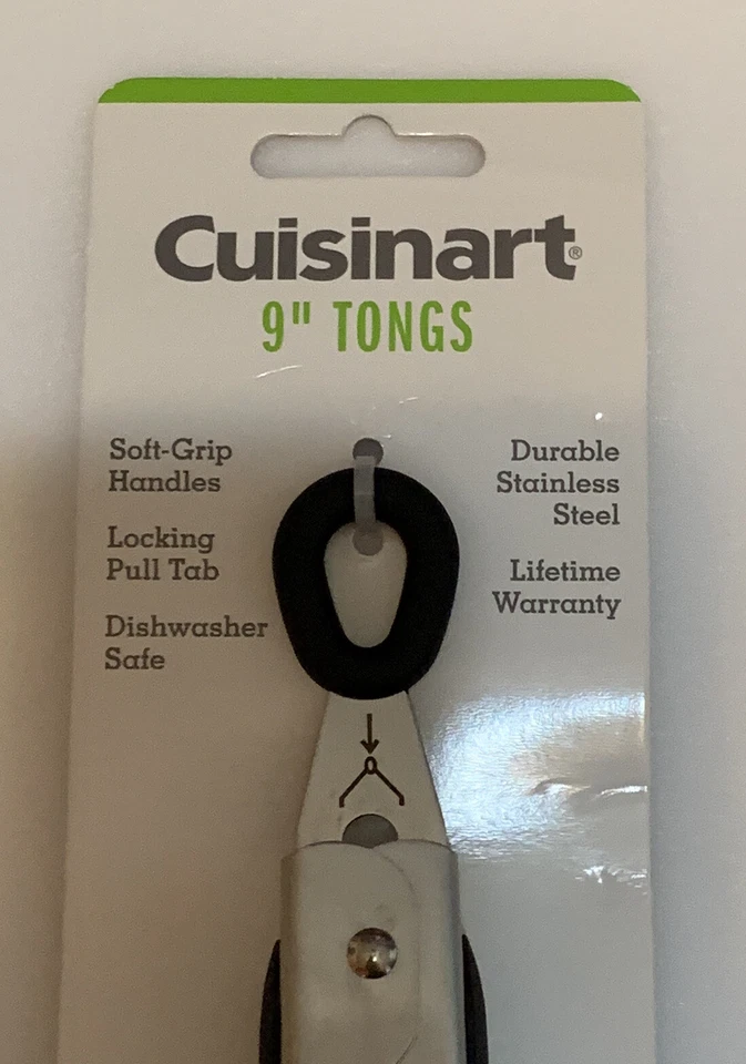 Cuisinart 9" Pinzas Acero Inoxidable Agarre Suave Manijas Bloqueo Tirador Pestaña Sellada Nuevo Foto 2 de 4