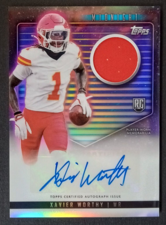 2024 Topps Midnight Xavier Worthy Rookie Jersey Auto Chiefs (56B)