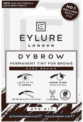 Eylure Dybrow Eyebrow Dye Kit Dark Brown Permanent Tint For Brows UK