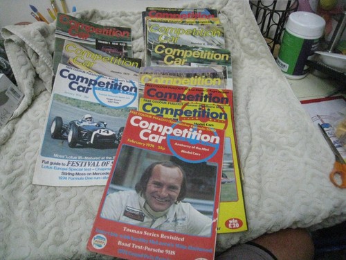 Competition Car U.K. magazine vintage Rally F1 Sport (25 qty 1972-74) w/ posters