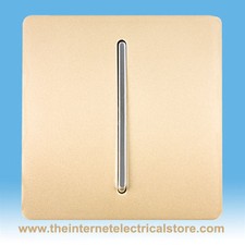 Trendi Switch Champagne Gold 1-Gang 1 way Artistic Modern Glossy Light Switch