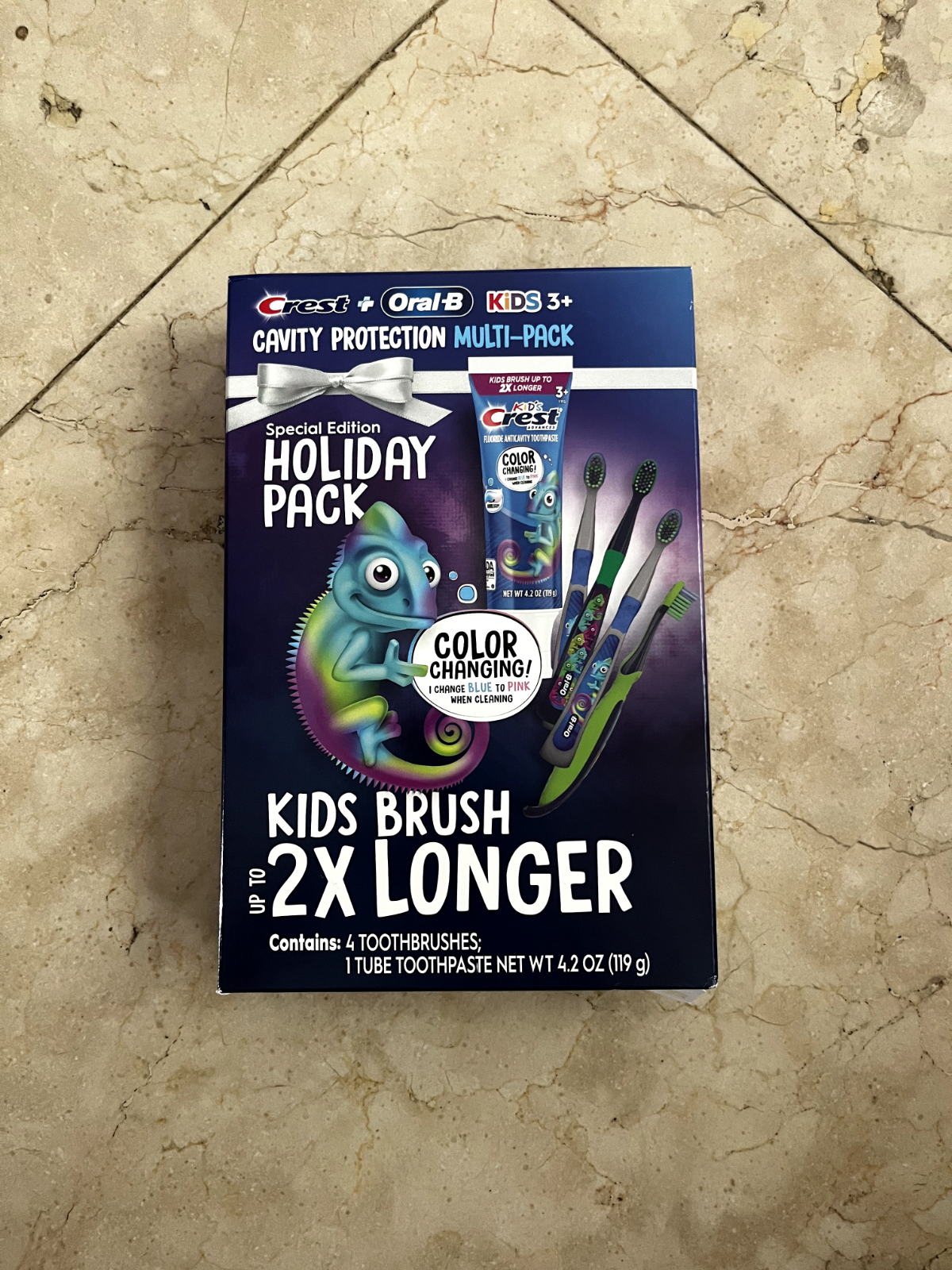 Crest & Oral-B Kids Color Changing Toothbrush & Toothpaste Holiday Bundle