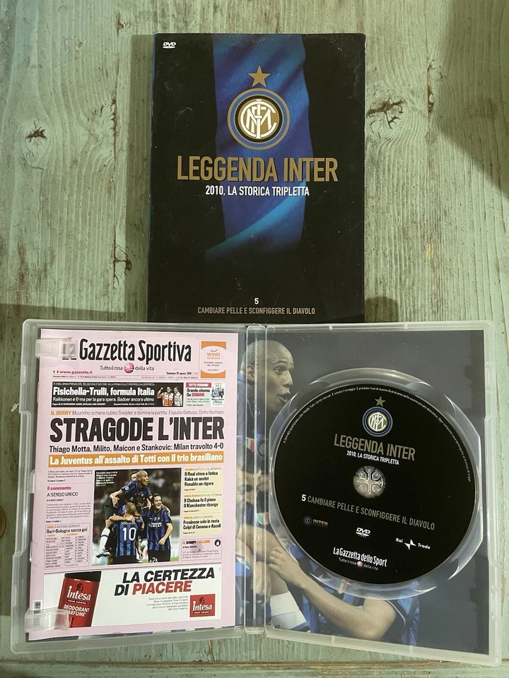 DVD N. 5 LEGGENDA INTER LO STORICO TRIPLETE 2010 SCONFIGGERE IL DIAVOLO MILAN - Immagine 2 di 2