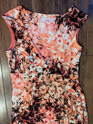 Signature Sadie Sheath Dress Womens Size 10 Floral Gathered Waist Sleeveless - Picture 18 of 18