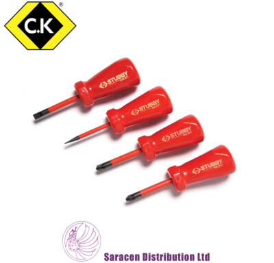 CK 4-TEILIGES KURZES 1000 V ISOLIERTES VDE SCHLANKES SCHRAUBENDREHER-SET - T48349