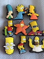 Iconic SIMPSONS Set Of 9 Flexible Silicone Shoe Charms Great Cake Decorations