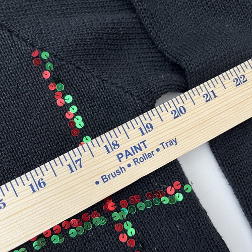 Vintage Lemon Grass Christmas Cardigan Sweater Petite Medium Santa Snowmen - Picture 6 of 6
