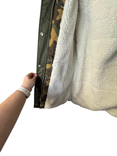 Abercrombie & Fitch Women's Jacket Sherpa Hooded Water Repellent Camo Small NWOT - Picture 6 of 12