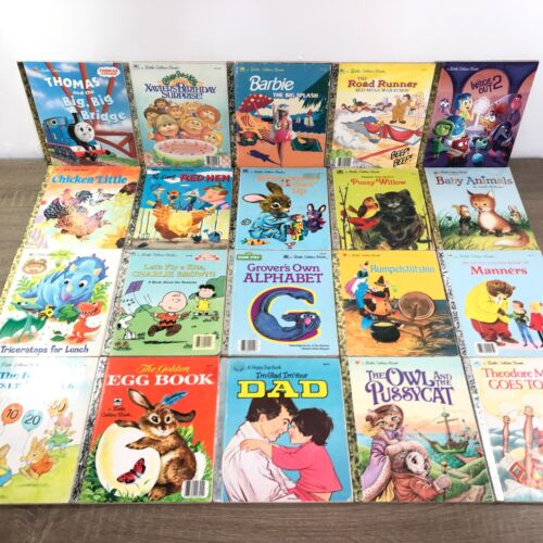Vintage Little Golden Books Lot Disney Barbie Sesame Street Huge Collection 20