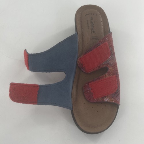Flexus Spring Step Slide Bellasa Leather Sandal Women EU 40 US 9 Red Floral - Picture 12 of 21