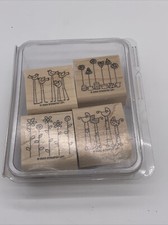 STAMPIN UP 2003 SIMPLE SOMETHINGS - WOOD MOUNTED RUBBER STAMP SET OF 4