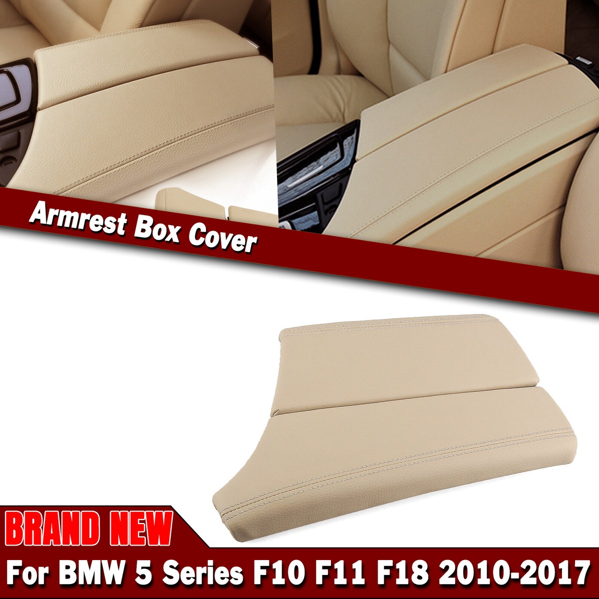 Beige Leather Center Console Armrest Cover For BMW 5 Series F10