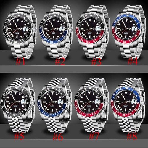 Reloj de pulsera automático para hombre Tandorio fecha NH34A GMT de 40 mm bisel de cerámica esfera negra - Imagen 2 de 18