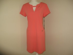 tommy hilfiger scuba crepe grommet top pocket dress