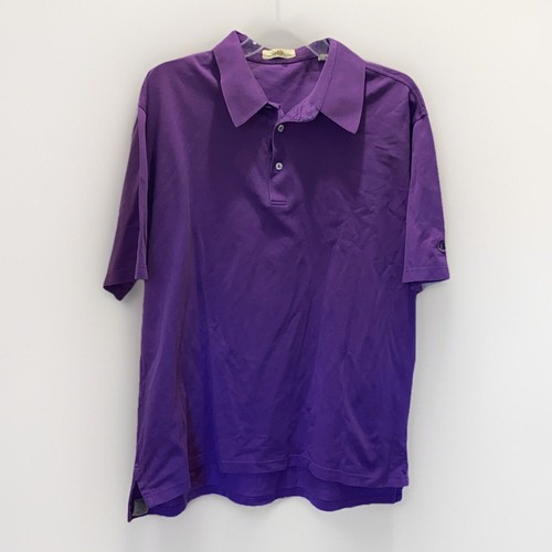 Peter Millar Mens Large Purple Short Sleeve Casual Polo Golf Shirt