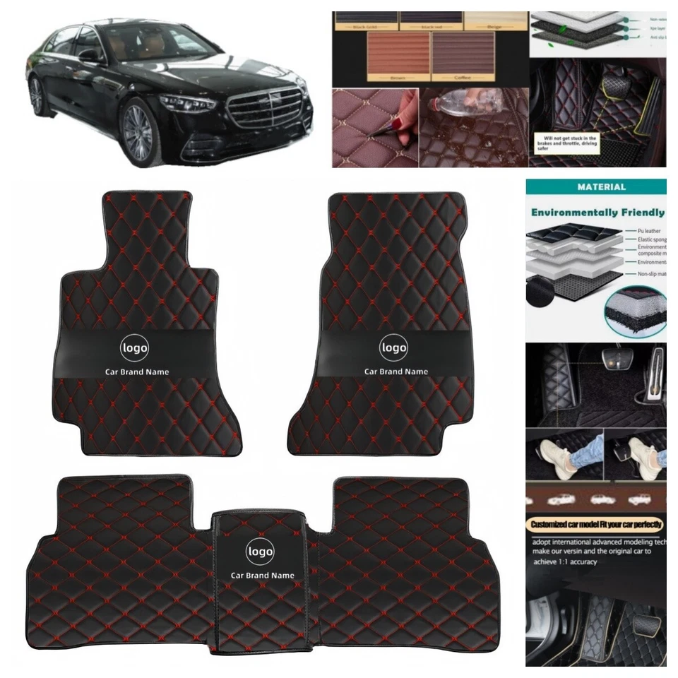 Fit For Mercedes Benz SL-Class 2002-2022 Car Floor Mats Waterproof Luxury Carpet Foto 3 de 4