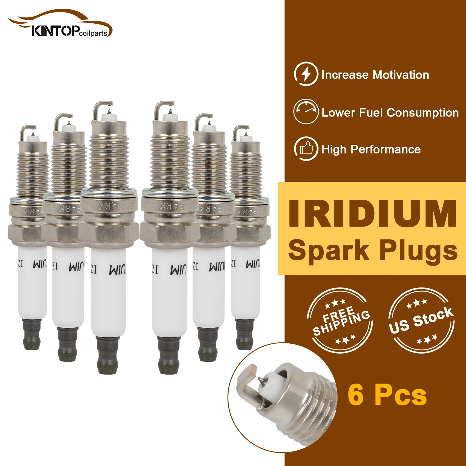 6x Iridium  Platinum Spark Plugs For Porsche Cayenne 3.2L 2004-2006