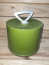 Vintage Disk Go Case 7" Vinyl 45 Record Holder Case Avocado Green W/ 67 Records