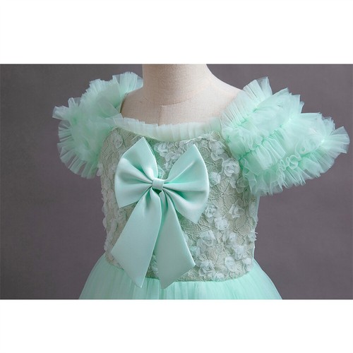 Flower Girls Kids Princess Long Dress for Wedding Bridesmaid Christmas Ball Gown - Picture 49 of 57