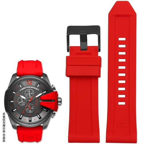Cinturino orologio in gomma siliconica 26 mm per Diesel DZ4318 4476 4496 impe... - Foto 17 di 22