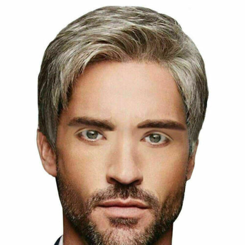 Parrucca per capelli veri da uomo Parrucchino Parrucca per capelli corti Parrucc - Foto 2 di 5
