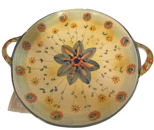 Vintage/MCM Keramik italienische handbemalte Blumen Obstschale Bauernhof Landhaus Kern Boho - Bild 1 von 5
