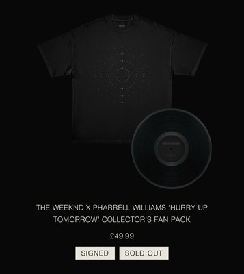 The Weeknd x Pharrell Williams ''Hurry Up Tomorrow'' Collectors Fan Pack