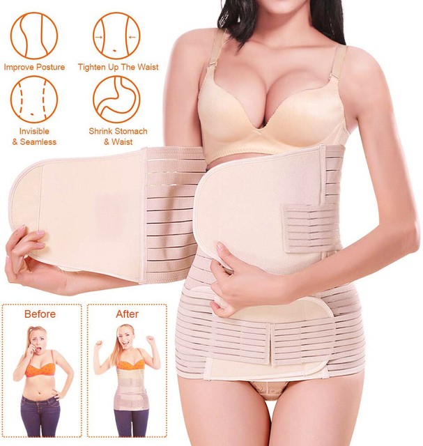 Azmed 3 In 1 Postpartum Belly Wrap Girdles For Women One Size Beige One Size For Sale Online Ebay