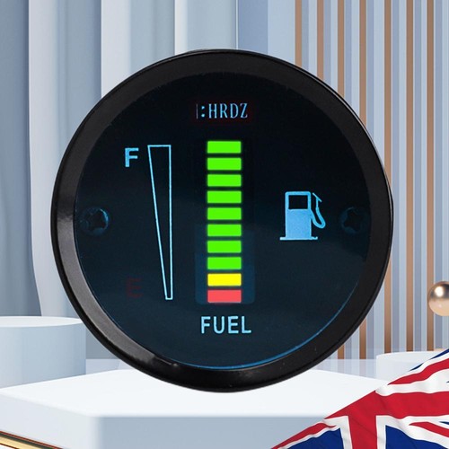 12V Car Gas Gauge Ultra Thin 2Inch Electronic Fuel Meter for Automobile Vehicle