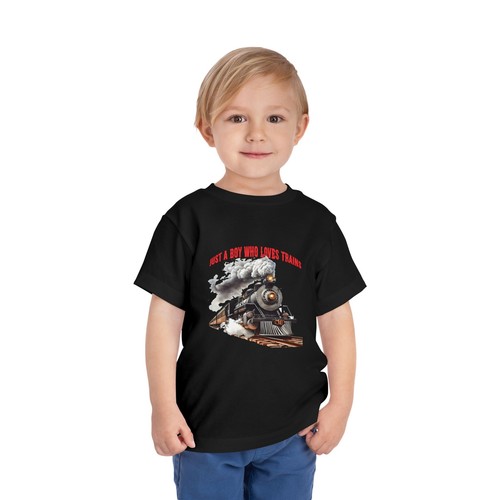 Toddler Train Lover Tee - Just a Boy Who Loves Trains, Kids Apparel, Gifts - Picture 8 of 21