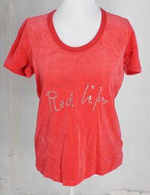 Buy Online Womens SONIA RYKIEL Red Cotton Blend Graphic TShirt Size L Buy Online Womens SONIA RYKIEL Red Cotton Blend Graphic TShirt Size L