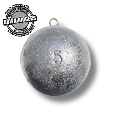 5lb Cannonball Sinkers: up to 5pk/25lbs | Handcrafted By Down Riggers ,LLC